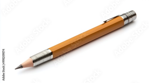 A mechanical pencil with extra lead, isolated on a white background