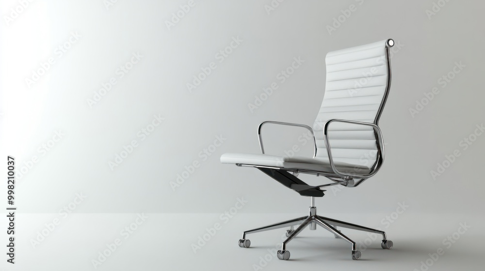 A minimalist office chair with ergonomic design, isolated on a white background - A minimalist office chair with ergonomic design, isolated on a white background -