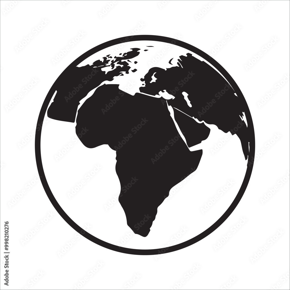 Earth map in modern style world map. Vector line illustration Earth map in modern style world map. Vector line illustration