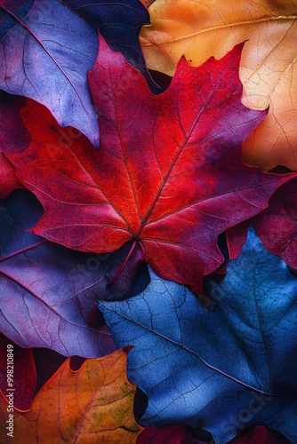 Wallpaper Mural Colorful autumn leaves, vibrant foliage background Torontodigital.ca