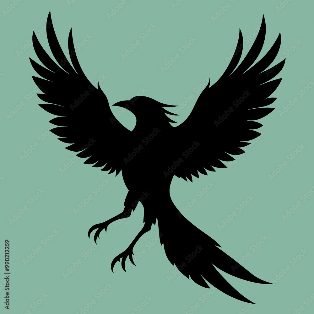 Fototapeta premium Fying bird silhouette vector illustration design