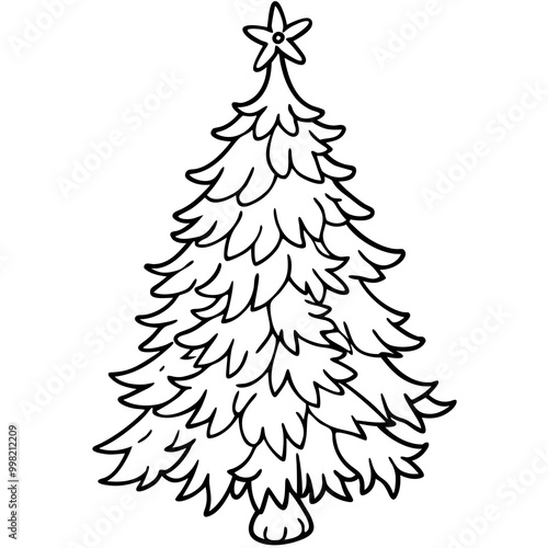  Christmas tinsel coloring page bold line art