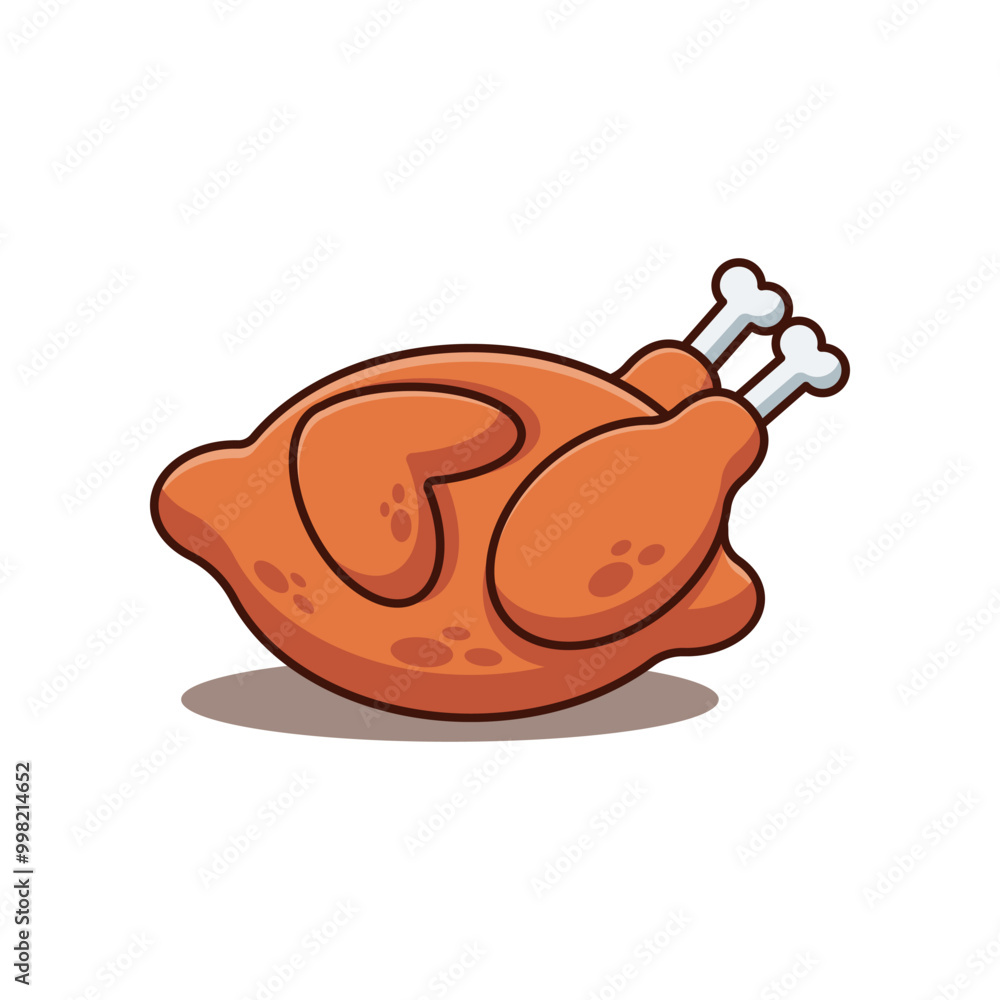 Vector cartoon illustration of grilled chicken Vector cartoon illustration of grilled chicken