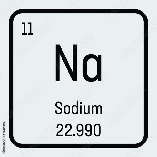 Sodium icon. Na chemical element
