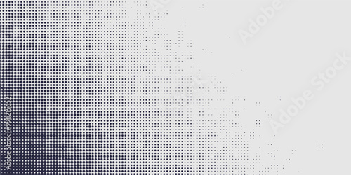 Halftone gradient. Dotted gradient, smooth dots spraying and halftones dot background seamless horizontal geometric pattern
