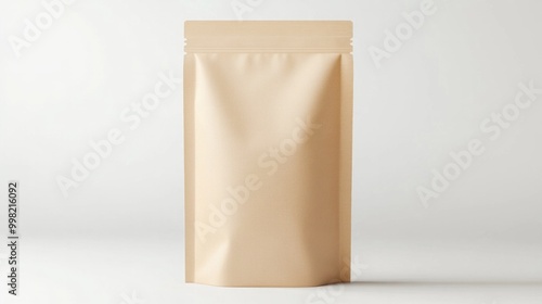 A white bag with a brown pattern on it