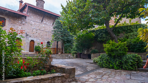 meteora courtyard, Greece. Mountains, beautiful views