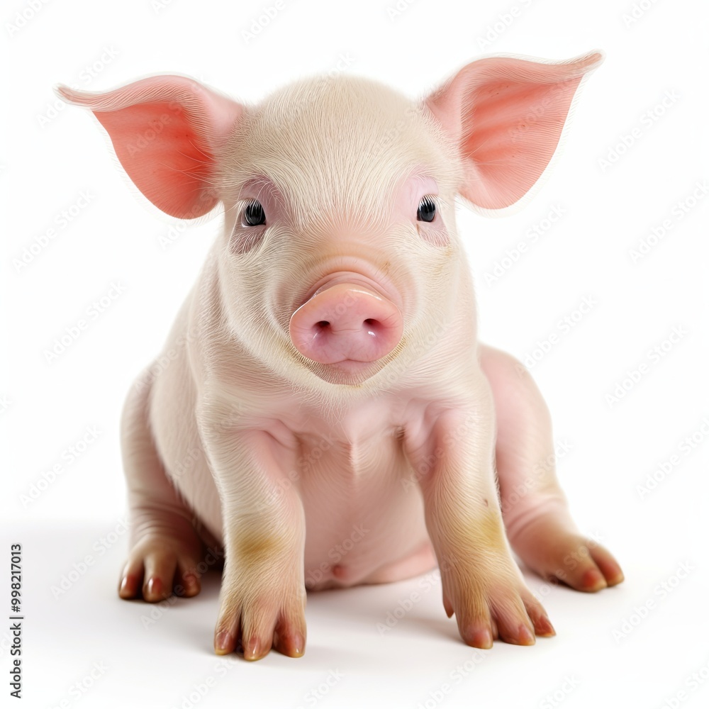 Little pig on white background Little pig on white background