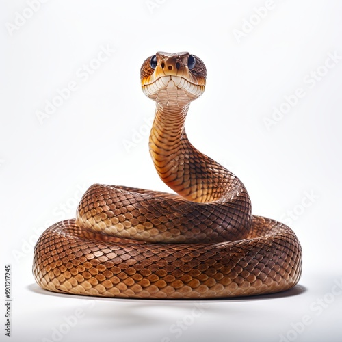 Brown snake on white background