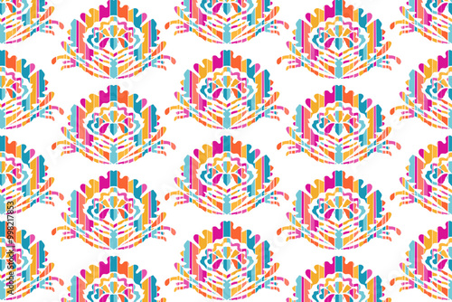 Paisley ethnic patterns design.Oriental ethnic seamless pattern traditional background Design for carpet,wallpaper,clothing,wrapping,batik, fabric,Vector illustration embroidery style.