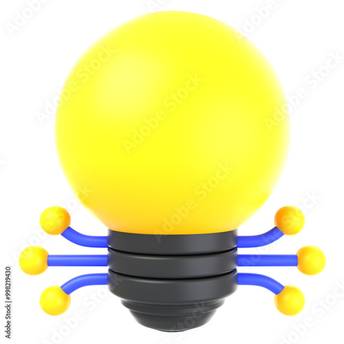 Innovation and Business 3D icon concept. 3d illustration of Idea Generation