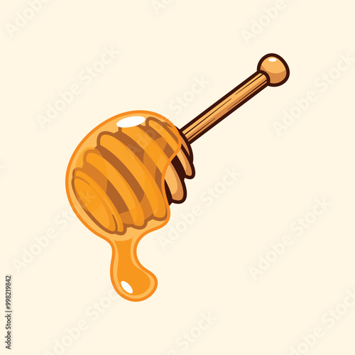 Vector cartoon illustration of honey