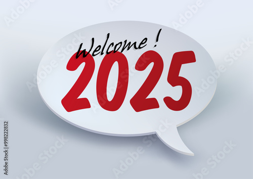 Carte de vœux 2025 ludique pour présenter ses meilleurs vœux sous la forme d’un message humoristique avec une bulle de bande dessinée.