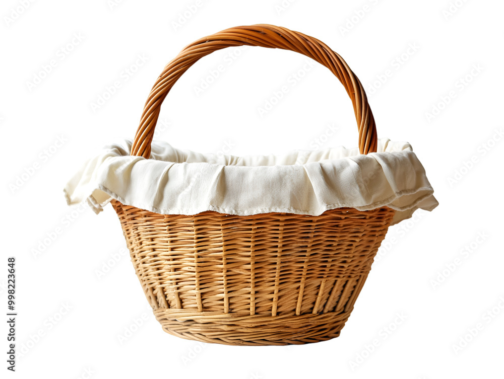 Wicker Basket with Soft White Cloth Lining Wicker Basket with Soft White Cloth Lining