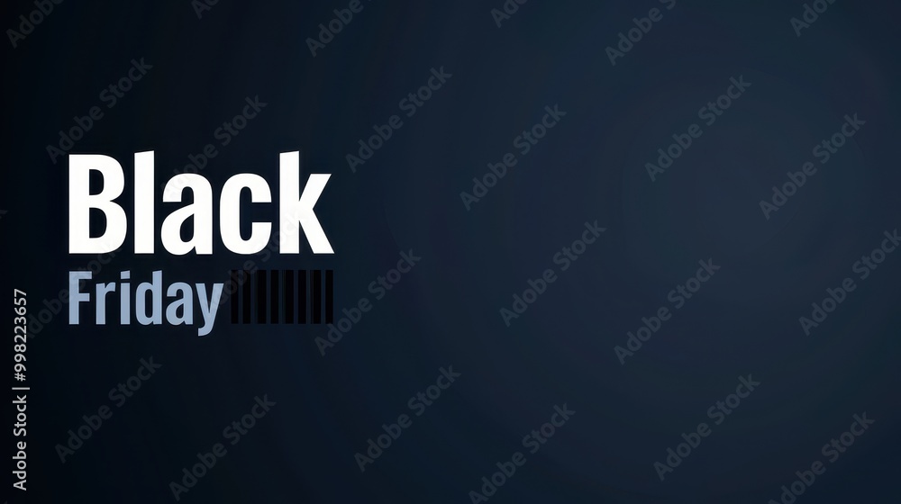Obraz premium Simple Black Friday banner, navy blue background, 