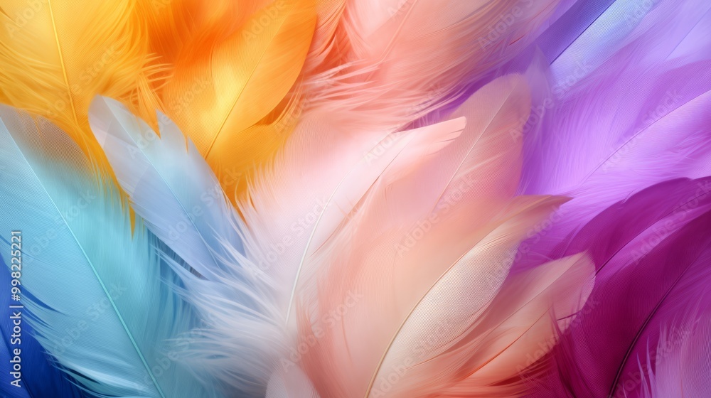Vibrant soft feather background in multicolored pastel shades – elegant and delicate wallpaper design for interior décor
Vibrant soft feather background in multicolored pastel shades – elegant and delicate wallpaper design for interior décor