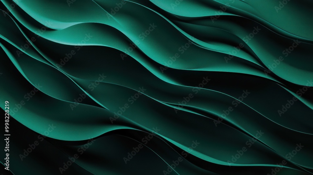 Obraz premium Abstract Green Wavy Design