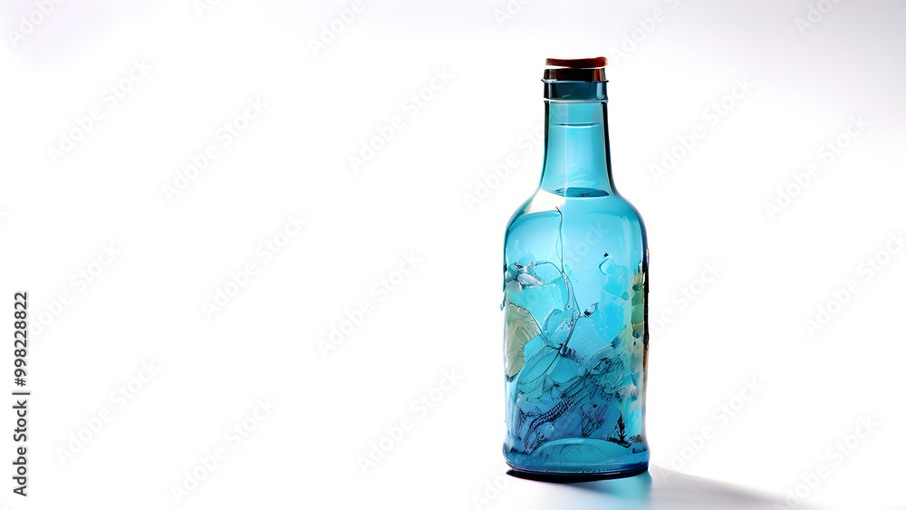 blue glass bottle isolated blue glass bottle isolated