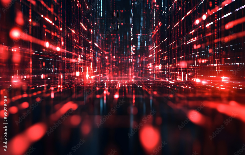 Glowing Red Abstract Digital Background Glowing Red Abstract Digital Background