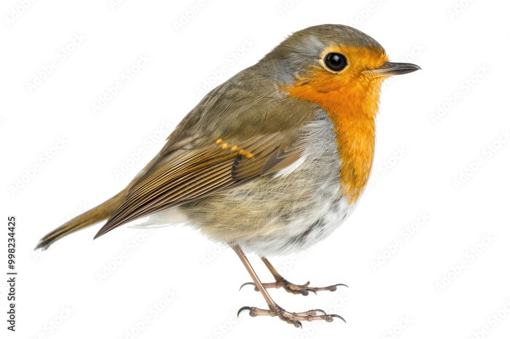 Robin (Erithacus rubecula) isolated on white background Robin (Erithacus rubecula) isolated on white background