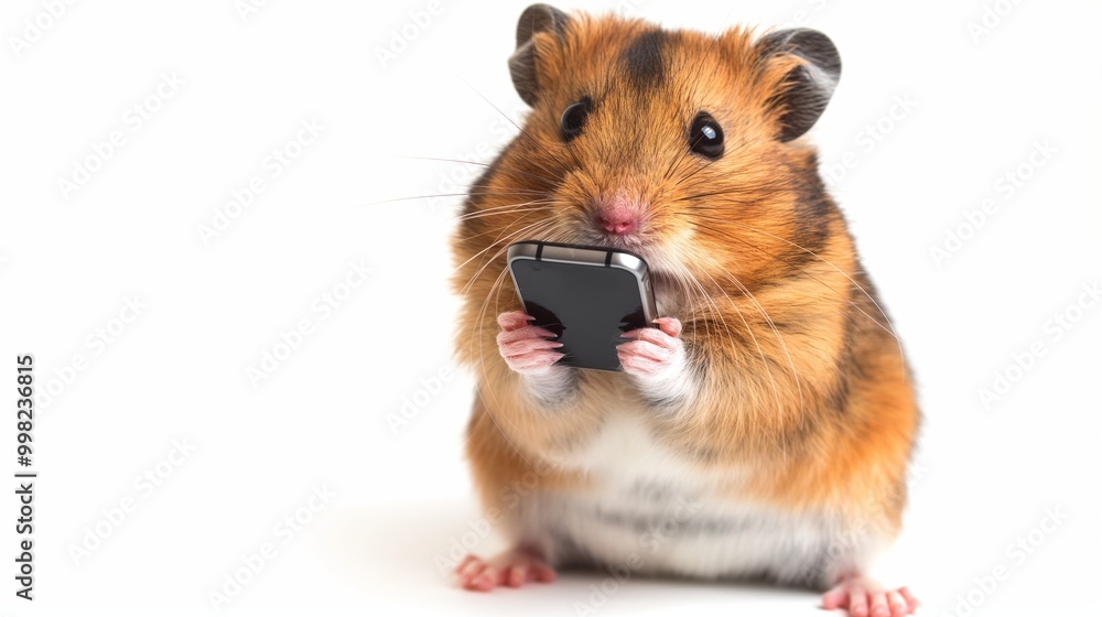 Happy Hamster with Phone Happy Hamster with Phone