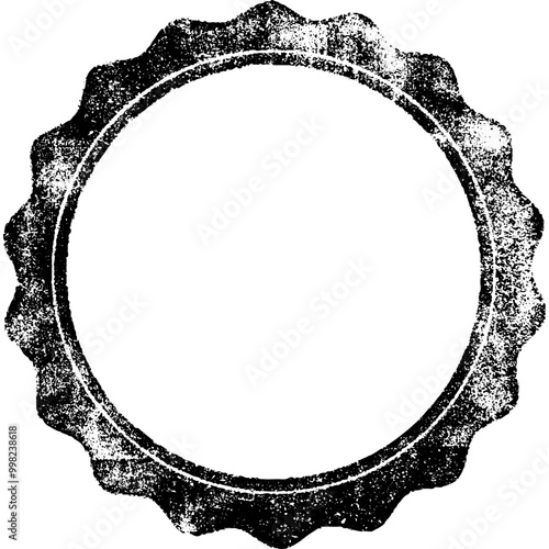 Textured vector circular border with a transparent background