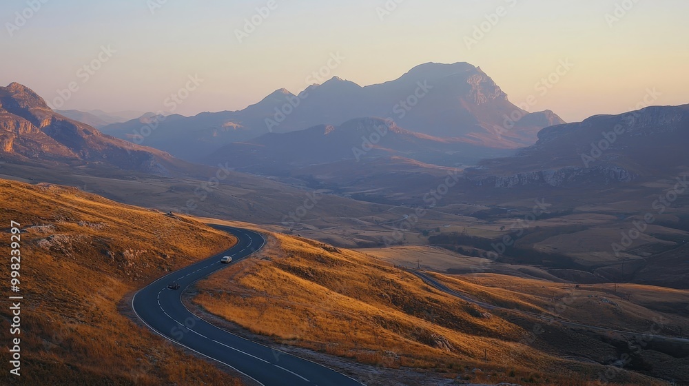 Serenity in Motion: Winding Roads Through Majestic Mountain Ranges During Golden Hour Capturing Nature's Tranquil Beauty Serenity in Motion: Winding Roads Through Majestic Mountain Ranges During Golden Hour Capturing Nature's Tranquil Beauty