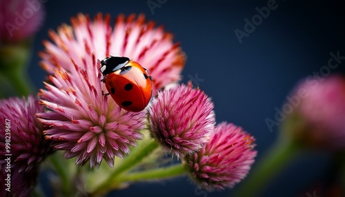 Ladybug, macro, flowers, nature