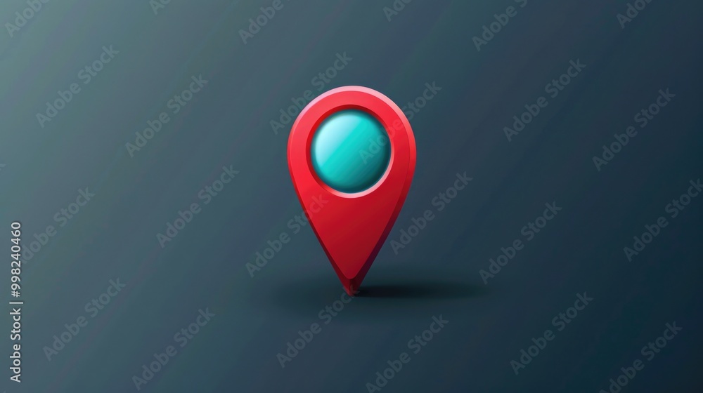A single red pin with a green marker for marking or identifying something A single red pin with a green marker for marking or identifying something