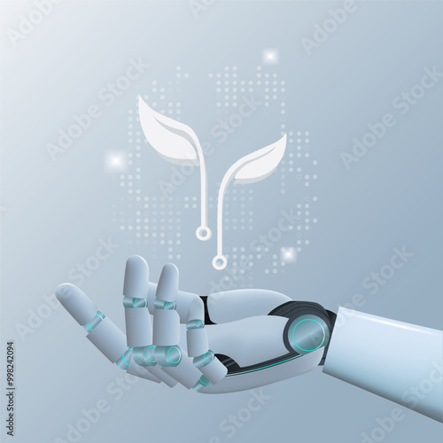 Agricultural technology using AI concept. Smart farm technology background that uses artificial intelligence.