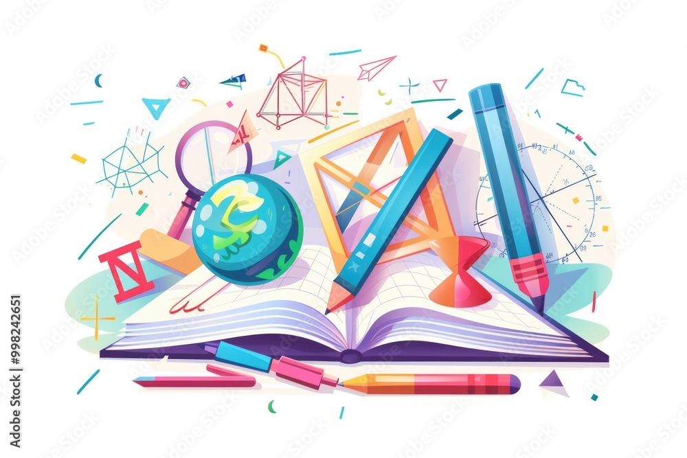 An open book with a globe on top, suitable for education, travel or cultural themes An open book with a globe on top, suitable for education, travel or cultural themes