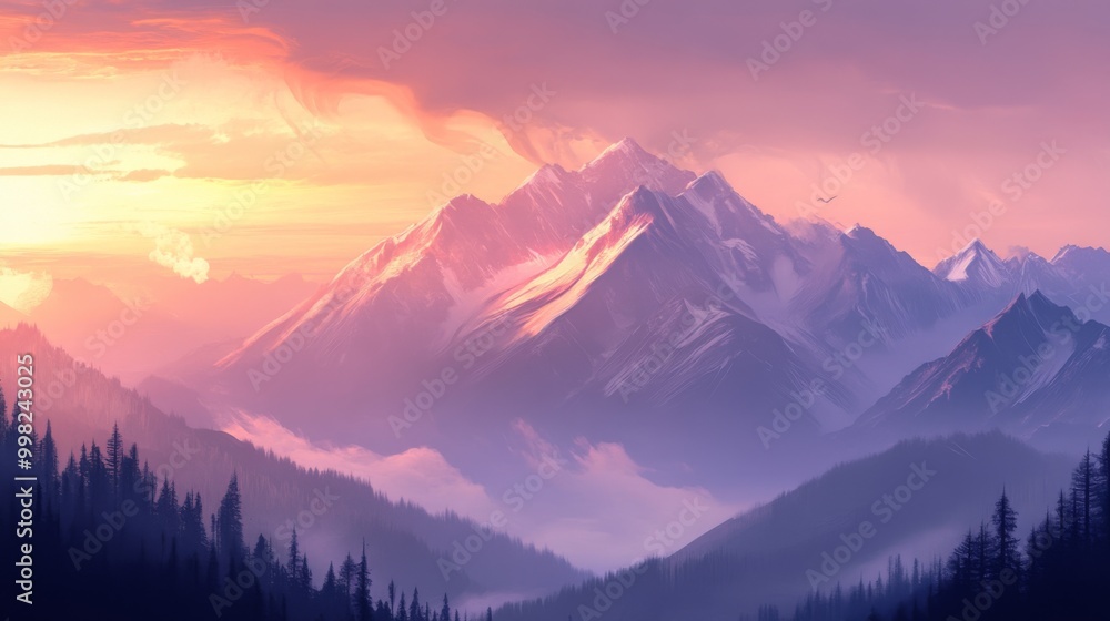A high-altitude mountain ridge glowing with soft pink and orange hues as the sun rises over distant peaks, with a layer of mist clinging to the lower valleys. A high-altitude mountain ridge glowing with soft pink and orange hues as the sun rises over distant peaks, with a layer of mist clinging to the lower valleys.