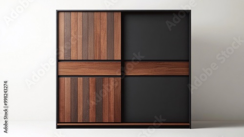 A modern wardrobe with sliding doors, isolated on a white background
