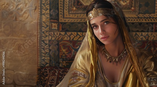 Empress Esther, biblical character, beautiful woman photo