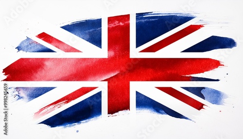 水彩画のイギリスの国旗(Watercolor United Kingdom flag.)
