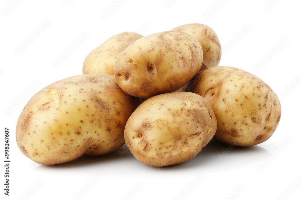A pile of potatoes stacked on top of each other, a common sight in many kitchens A pile of potatoes stacked on top of each other, a common sight in many kitchens