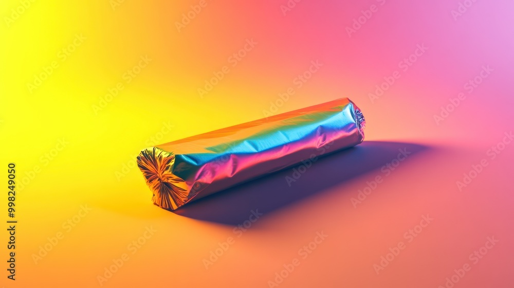 Holographic Wrapped Object on a Gradient Background Holographic Wrapped Object on a Gradient Background