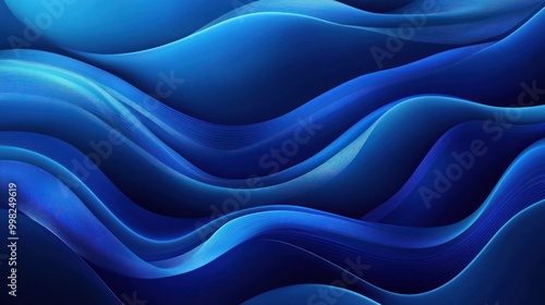 Wallpaper Mural Abstract Blue Waves Torontodigital.ca