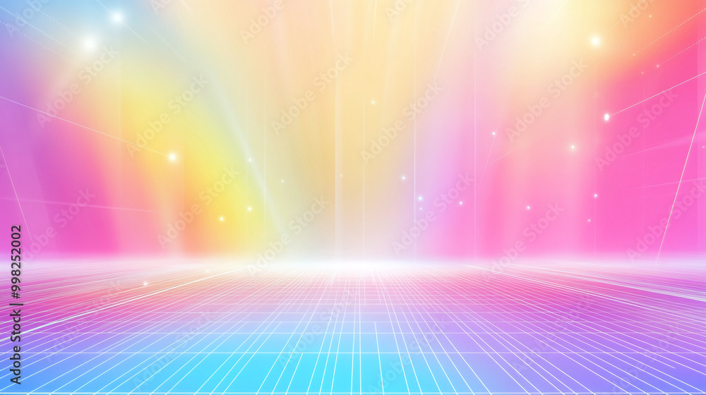 Colorful / Rainbow abstract technology background with grid lines. Colorful / Rainbow abstract technology background with grid lines.