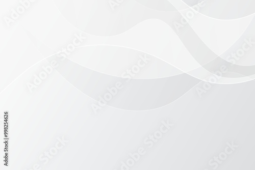 White wavy abstract business background. White and grey soft subtle background. Flowing dynamic curvy lines for websites and social media