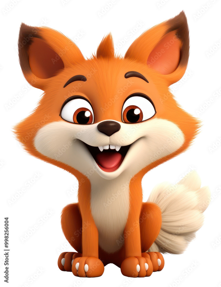 Naklejka premium PNG Cartoon fox mammal animal.