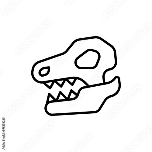 Dinosaur skull outline icons, minimalist vector illustration ,simple transparent graphic element .Isolated on white background