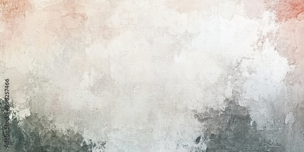 Oil paint strokes on wide canvas, mist smoke textured green background decorating art painting illustration, generated ai	
