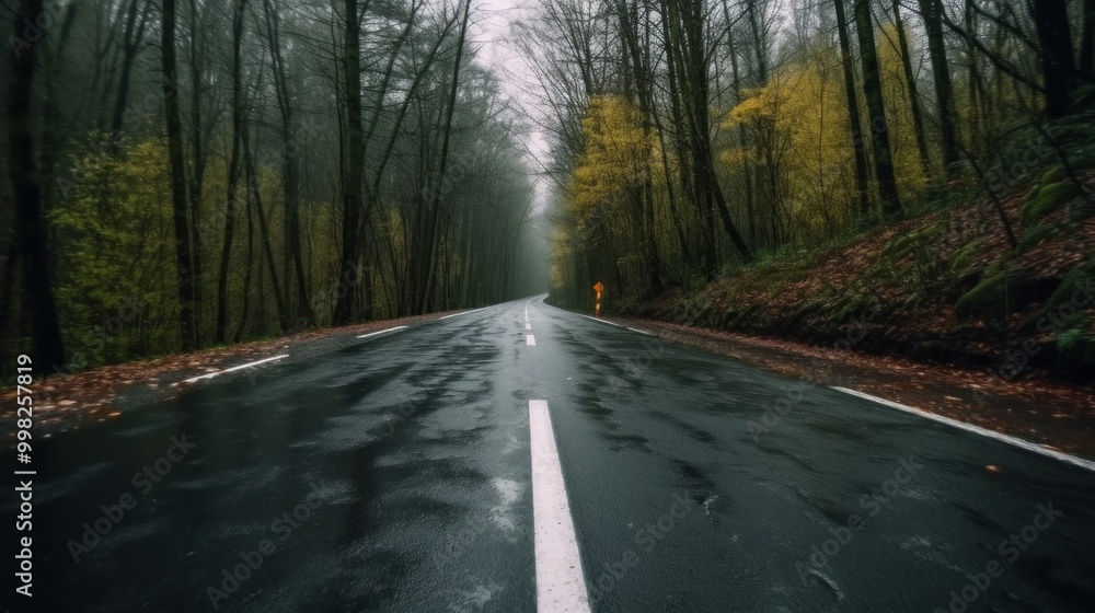 Fototapeta premium Rainy Forest Road