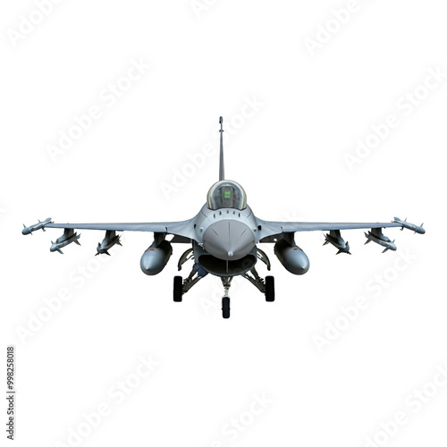 F-16 jet fither airplane, isolated photo