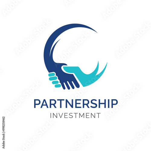 Blue flat illustrative finance company logo