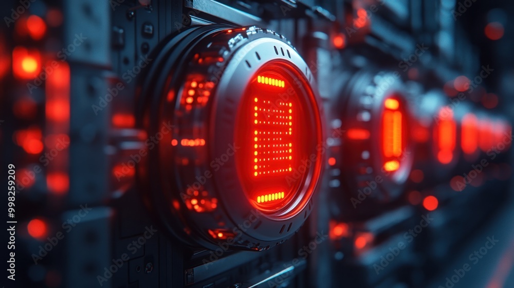 Futuristic Technology with Red Lights Futuristic Technology with Red Lights