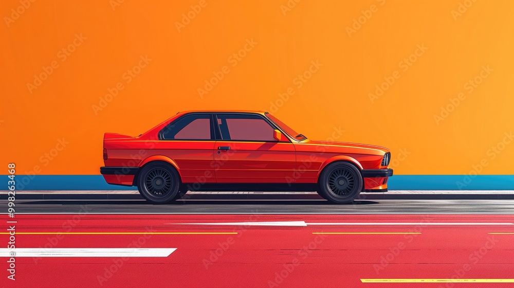 Obraz premium car minimal illustration