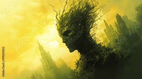 Wallpaper Mural Surreal Depiction of Nature's Spirit Amidst Urban Decay Torontodigital.ca