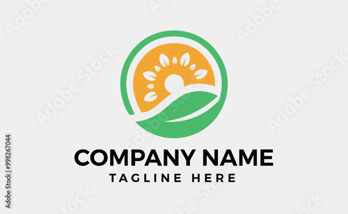 Green leaf logo branding design, Nature Growth Leaf editable vector illustration.